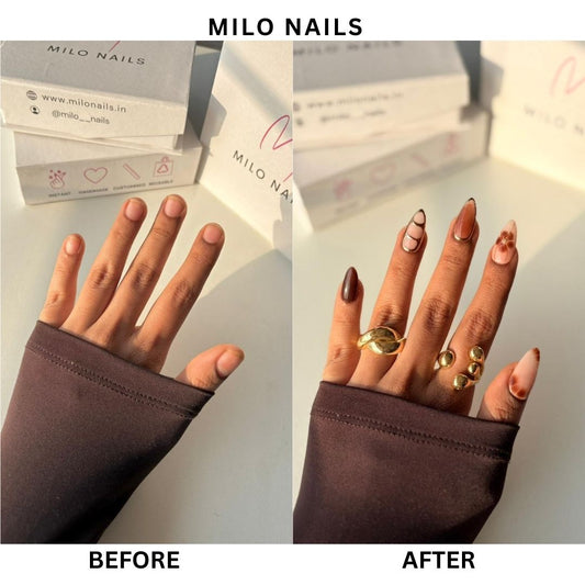 Milky white +metallic swirls