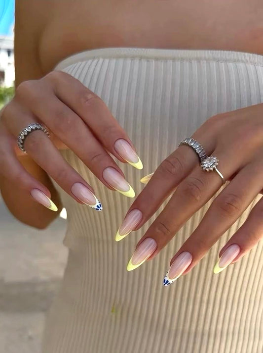 Yellow french with print