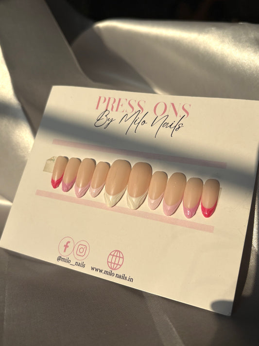 Gradient pink tips embossed