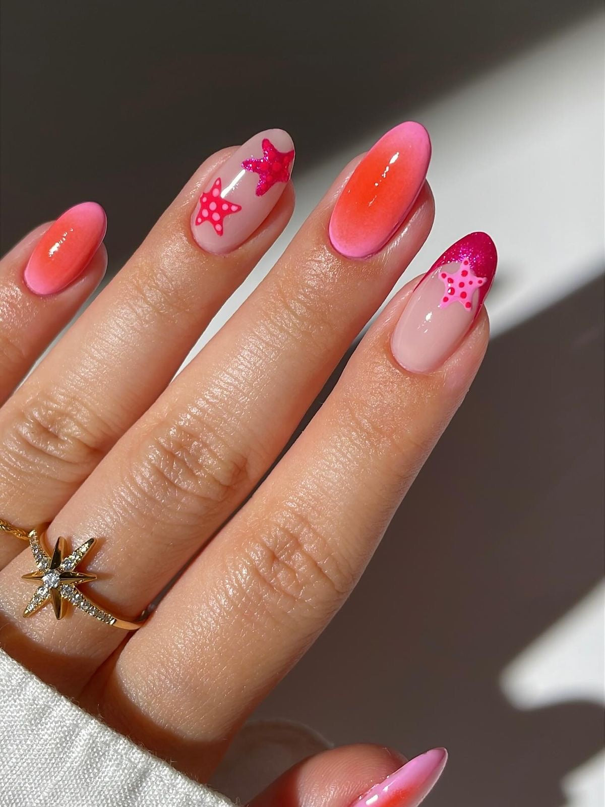 Pink french with starfish
