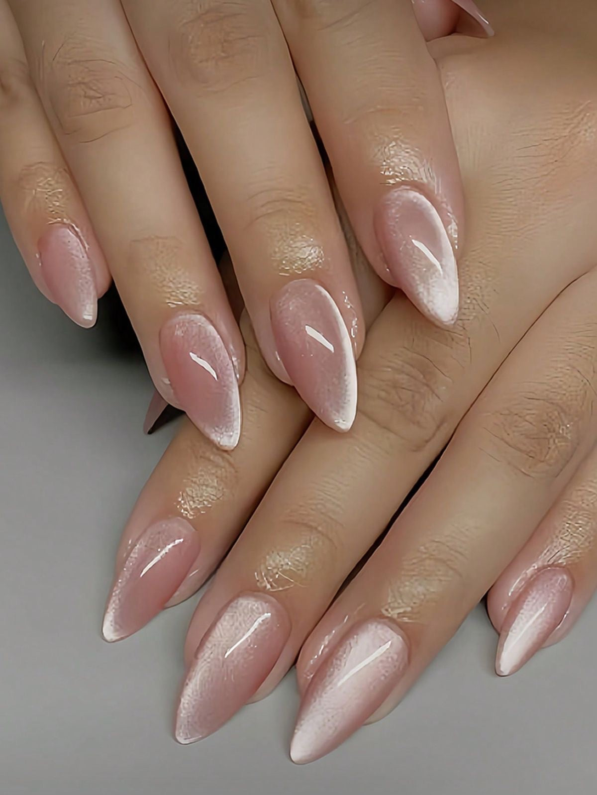 Minimal Pink cateye - Handmade Press Ons