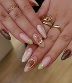 Sage green brown nails