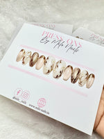 Ivory flower cateye nails