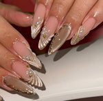 Grey Cat eye embossed nails