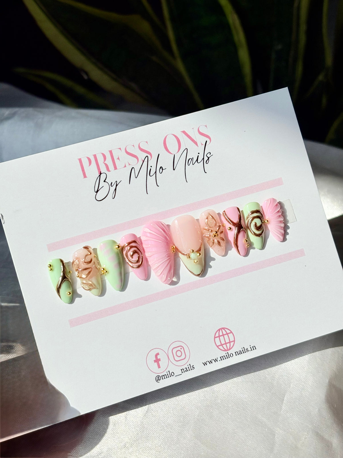 Pink chrome summer nails