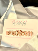 Nude chrome cateye nails
