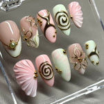 Pink chrome summer nails