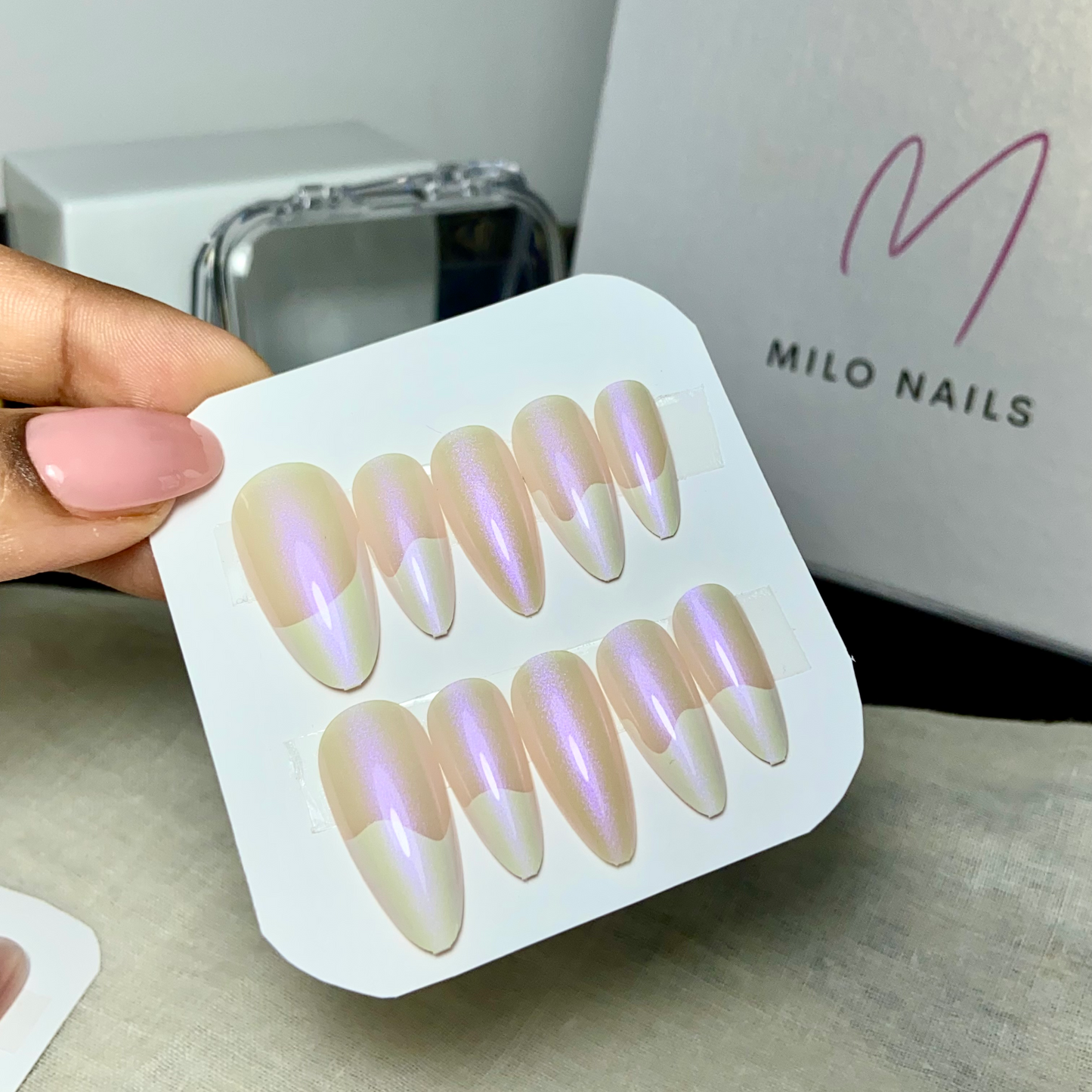 White tips with chrome(24pcs)