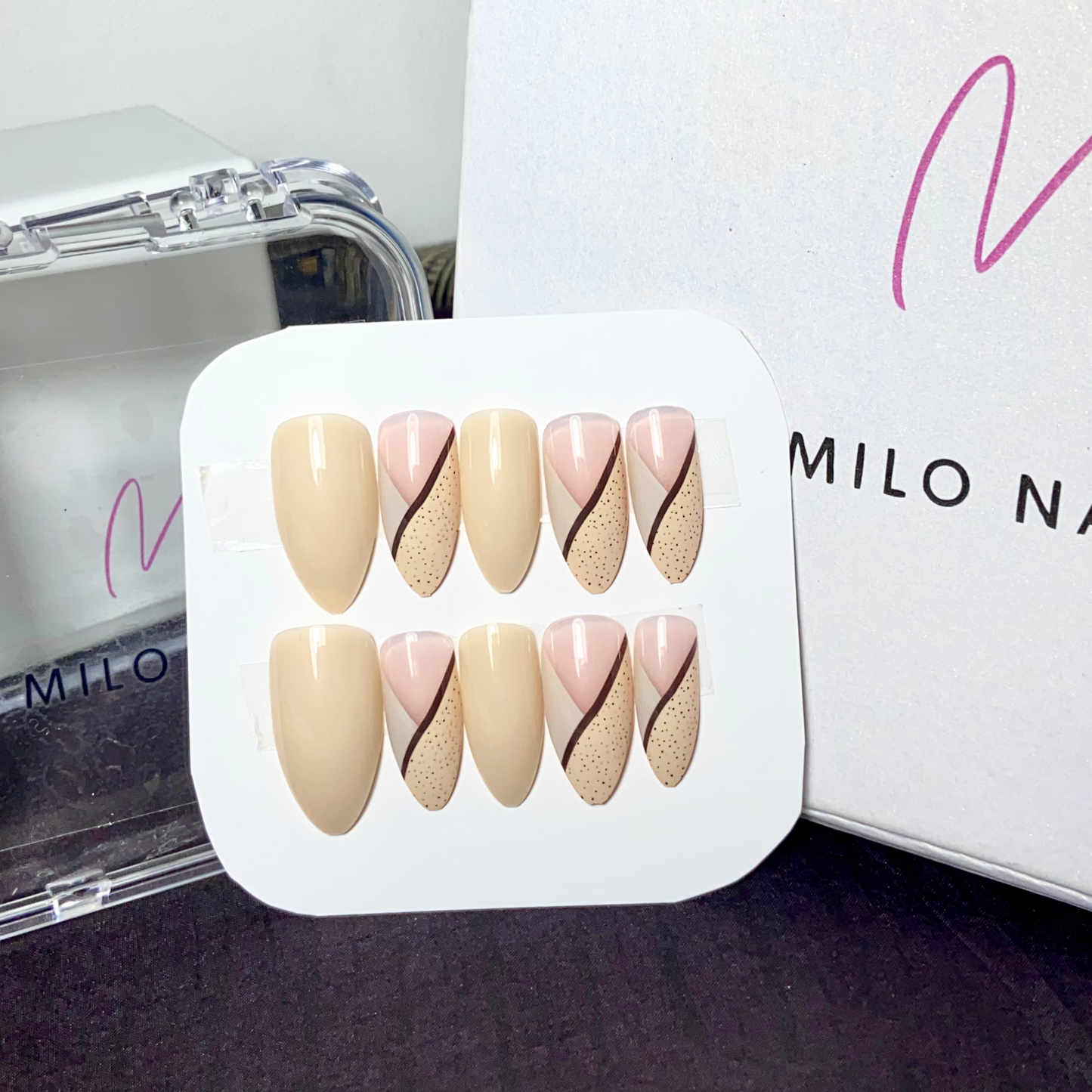 Yellow -white french nail (24pcs)
