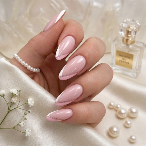 White +pink tips