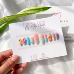 hawaiian nails - Handmade Press Ons