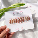 Rusty cat eye nails - Handmade Press Ons