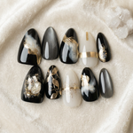 Onyx Ripple - Handmade Press Ons