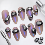Metallic 3-d nails - Handmade Press Ons