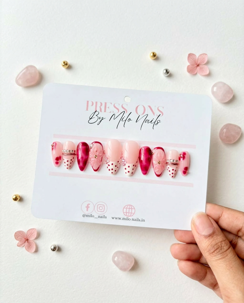 pretty dots - Handmade Press Ons