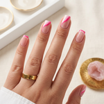 Pink swirls - Handmade Press Ons