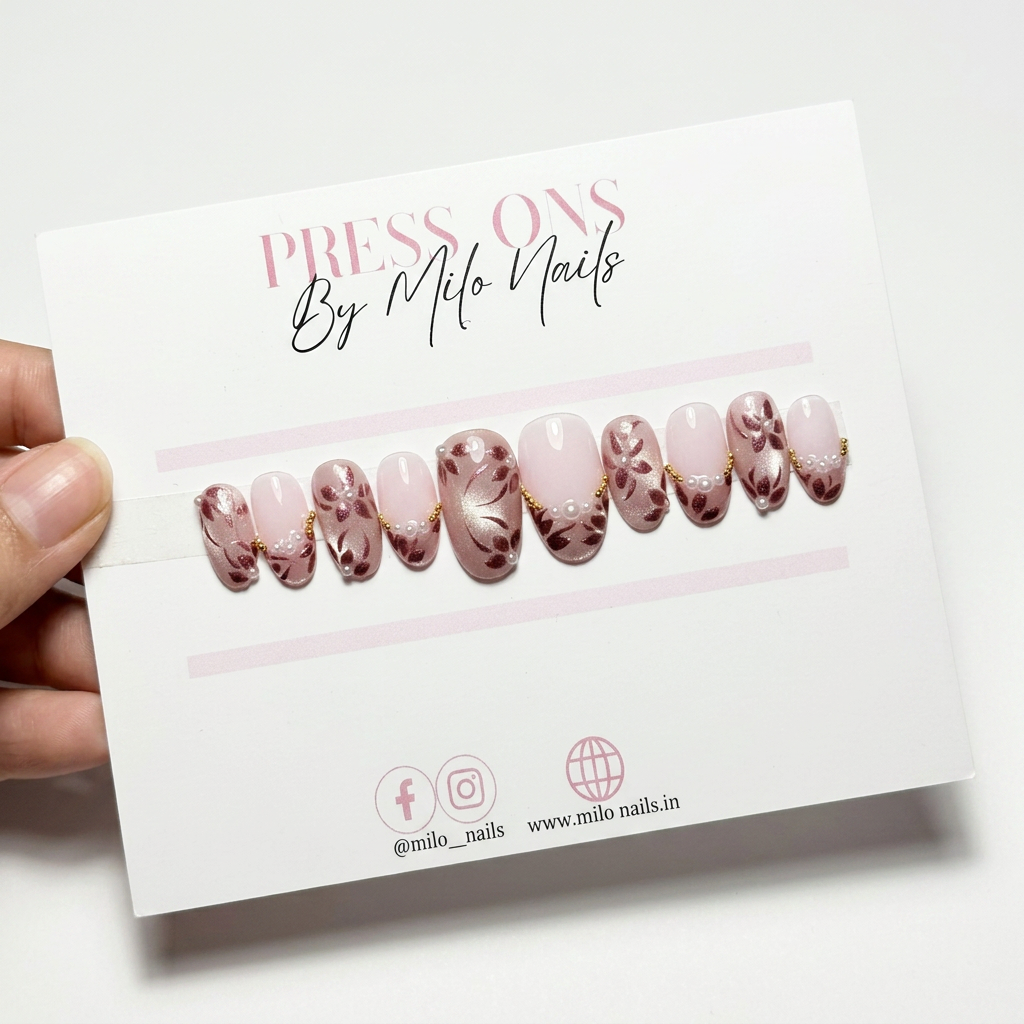 Pink glamour nails