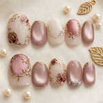 Pink rose nails