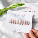 Flower chrome cateye nails - Handmade Press Ons