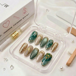 Turquoise elegant nails - Handmade Press Ons