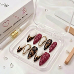 Maroon 3-d nails - Handmade Press Ons