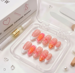 Summer 3-d peachy nails - Handmade Press Ons