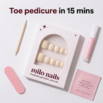 Ivory solid handmade Toe nails (12 pieces)