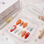 Y2K orange nails - Handmade Press Ons