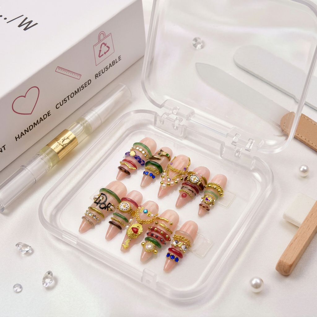 Jewellery nails - Handmade Press Ons
