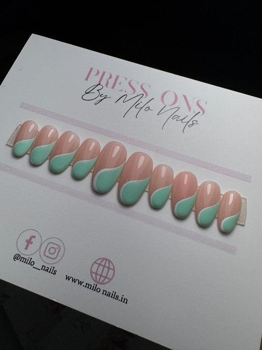 Sage green swirl tips