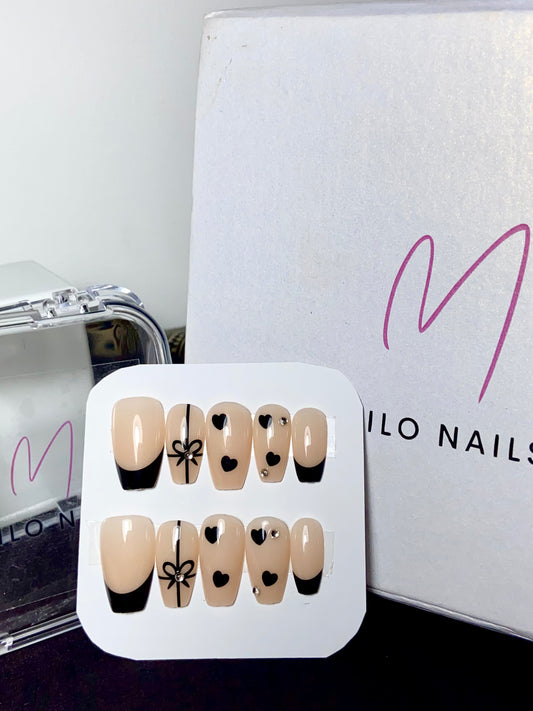 Black french with bow (24pcs)