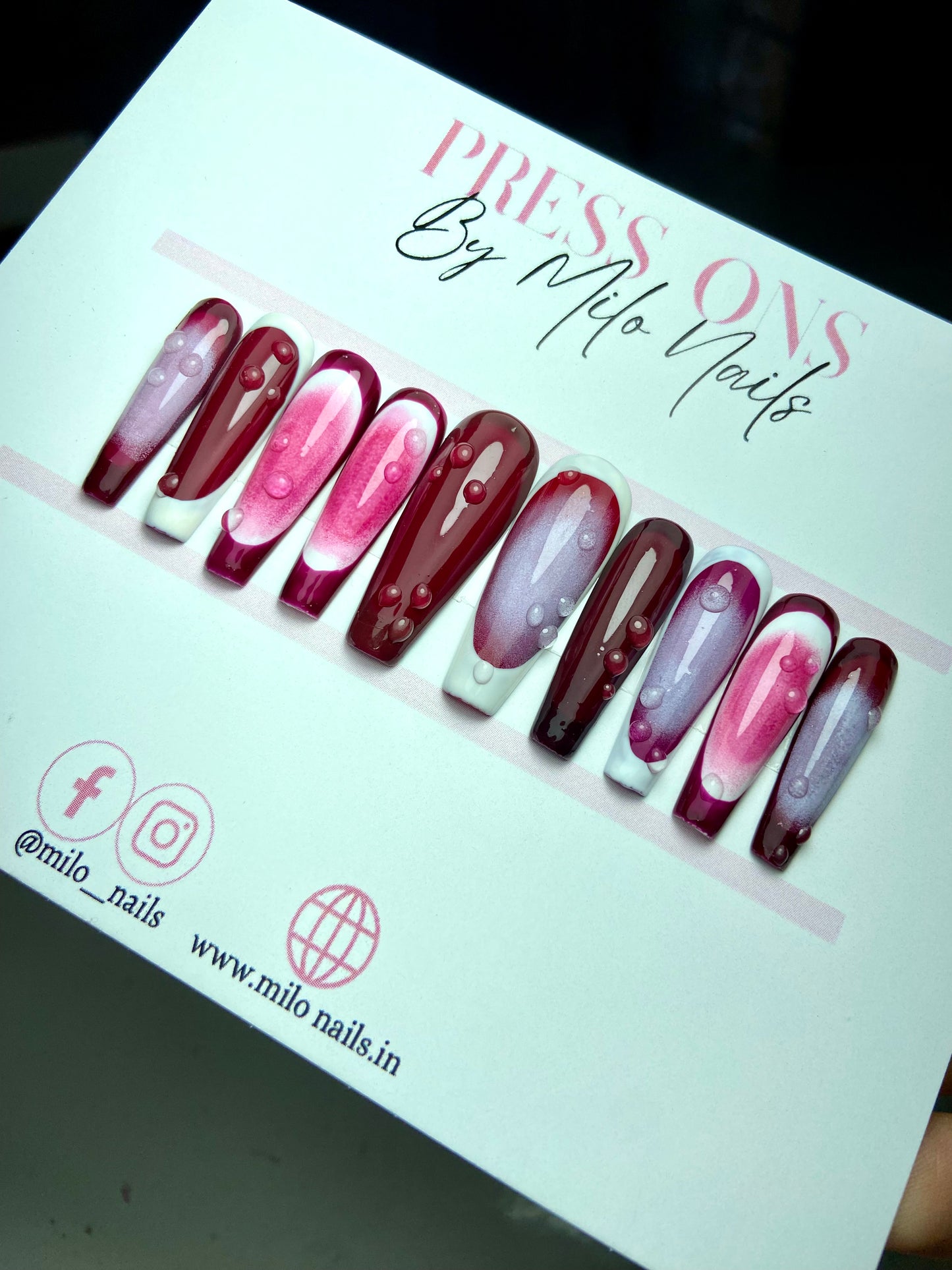 Maroon drop nails