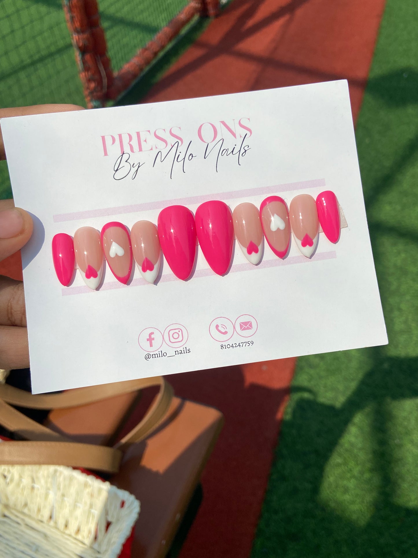 Pink+ white hearts