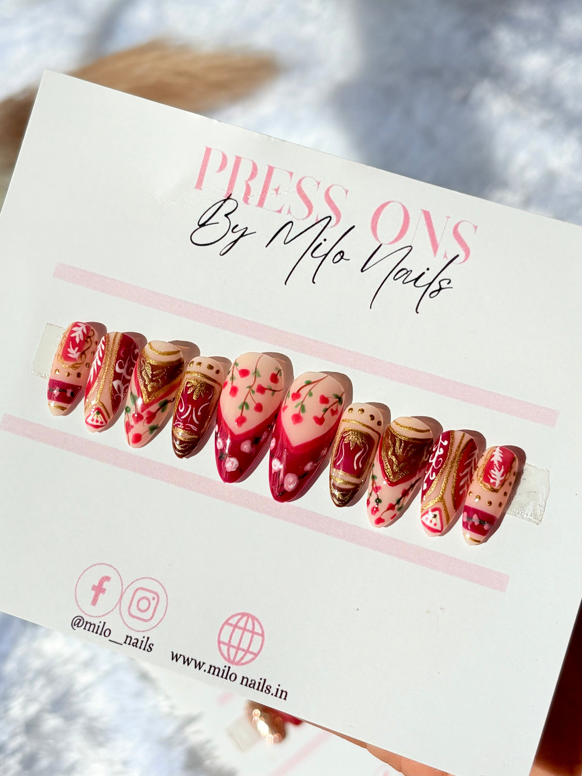 gilded maroon mosaic