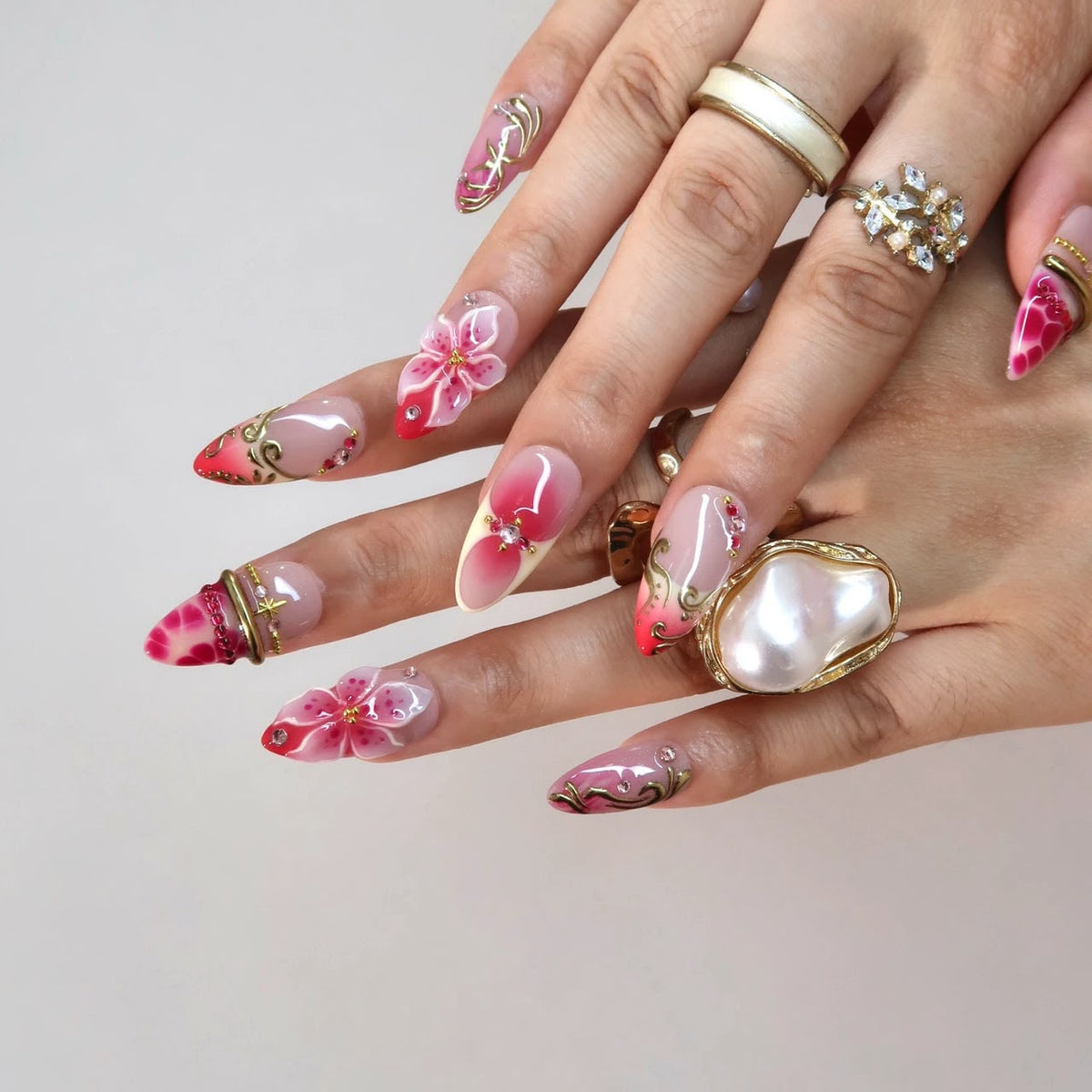 Dahlia Dream- Handmade Press Ons
