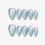 Blue cateye -Handmade Press Ons