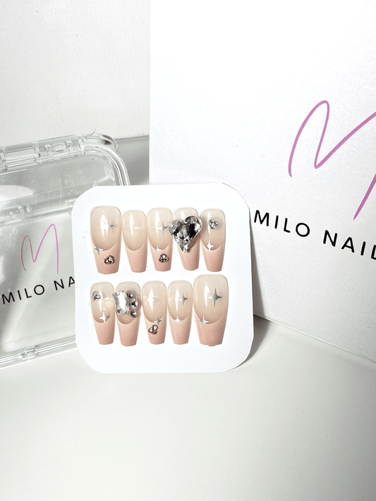 French pink ombre nails (24pcs)