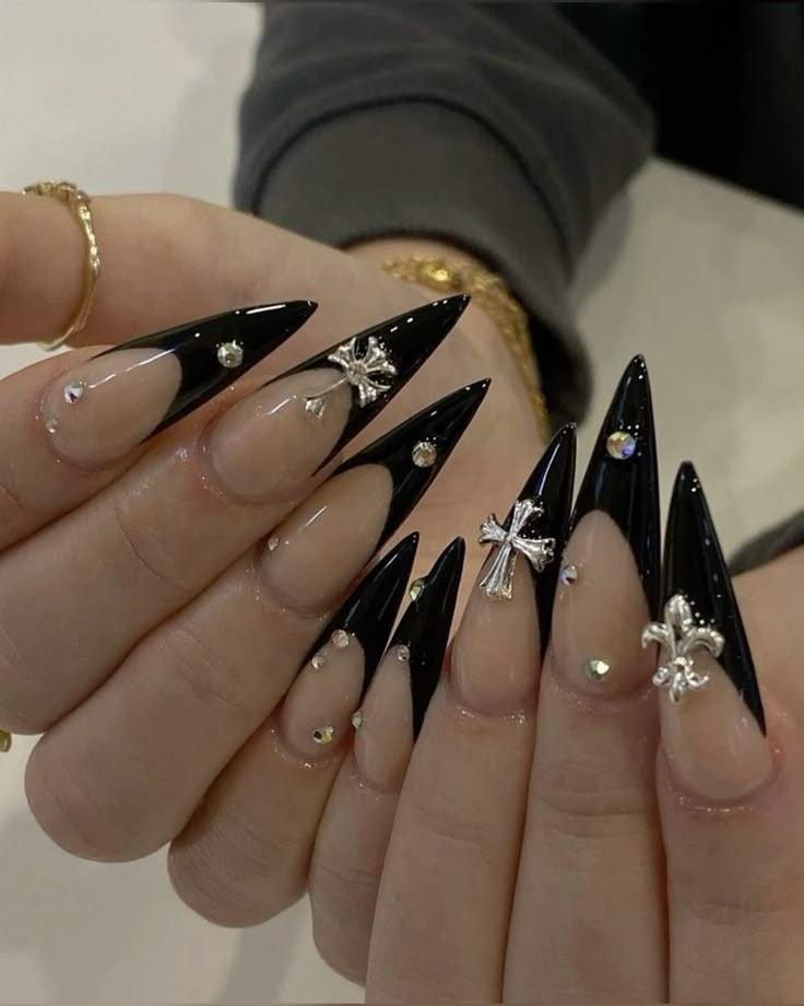 Black tips with cross
