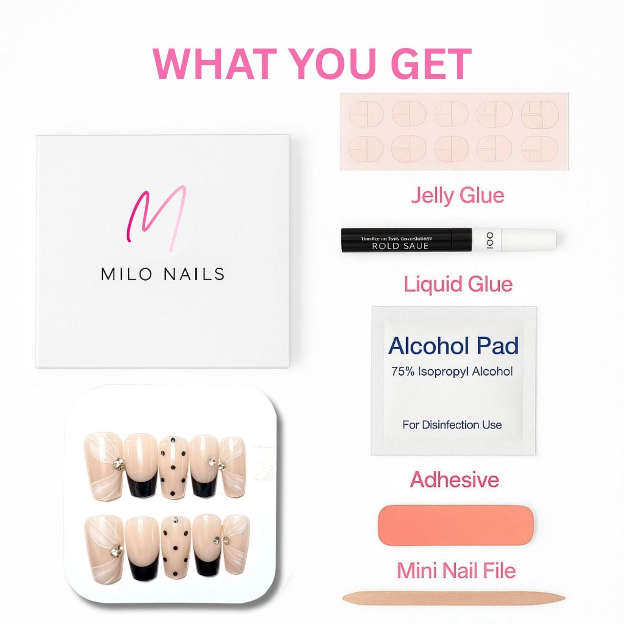Light pink multi-design set