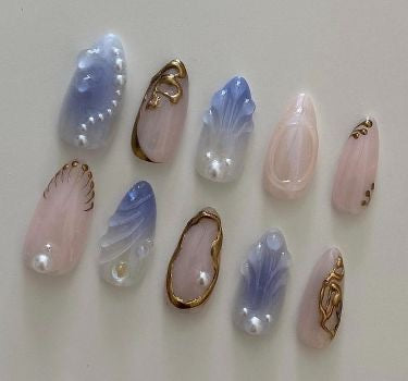 Blue greek nails