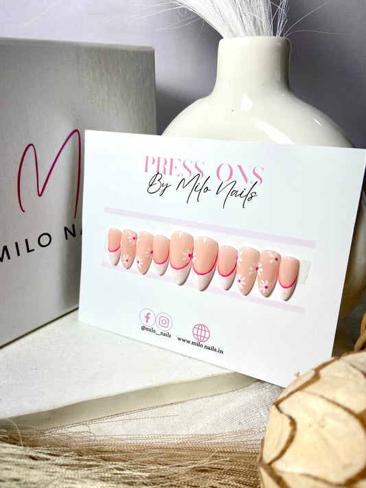 Double frenchies with flowers