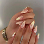 Yellow printed nails