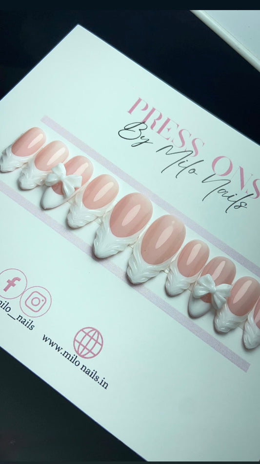 Embossed french with bow