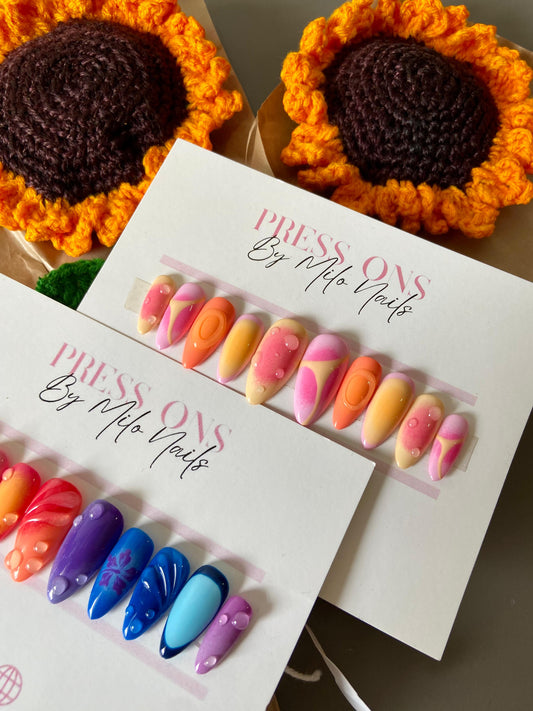 Colourful aura nails