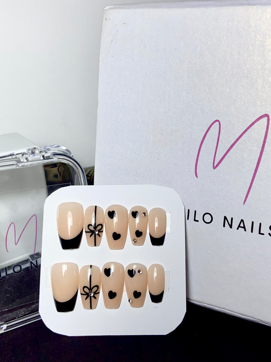 Black french with bow (24pcs)