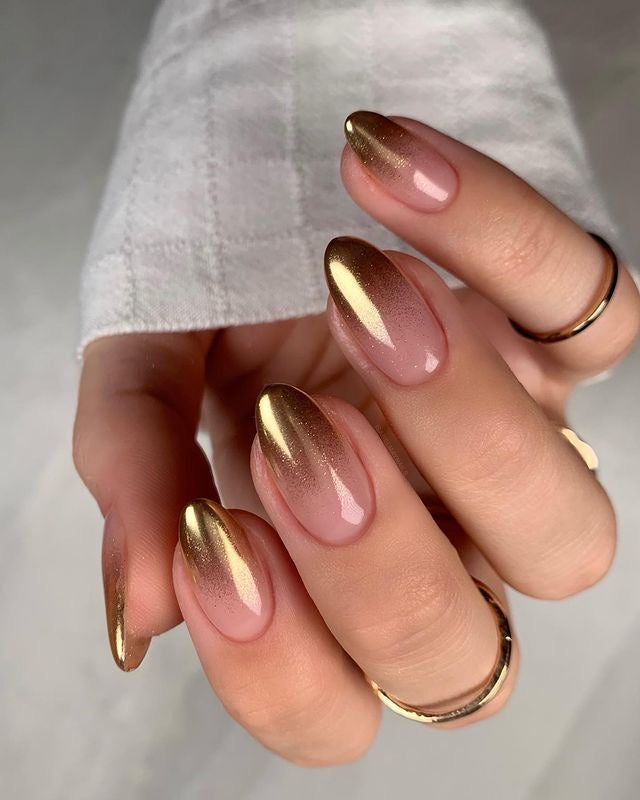 Golden metallic ombre
