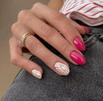 Hot pink-white swirls