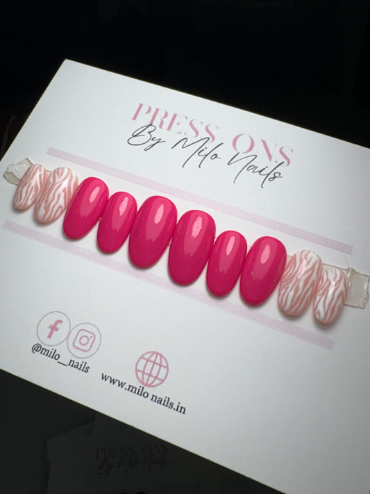 Hot pink-white swirls
