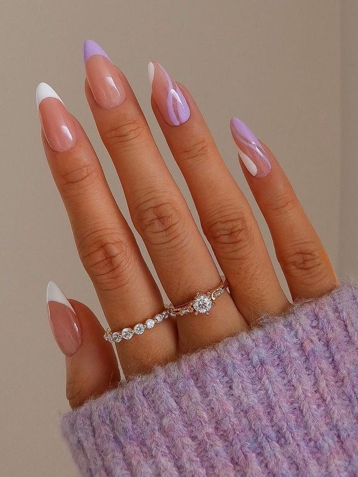 Lavendar and white swirls