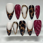 Maroon 3-d nails